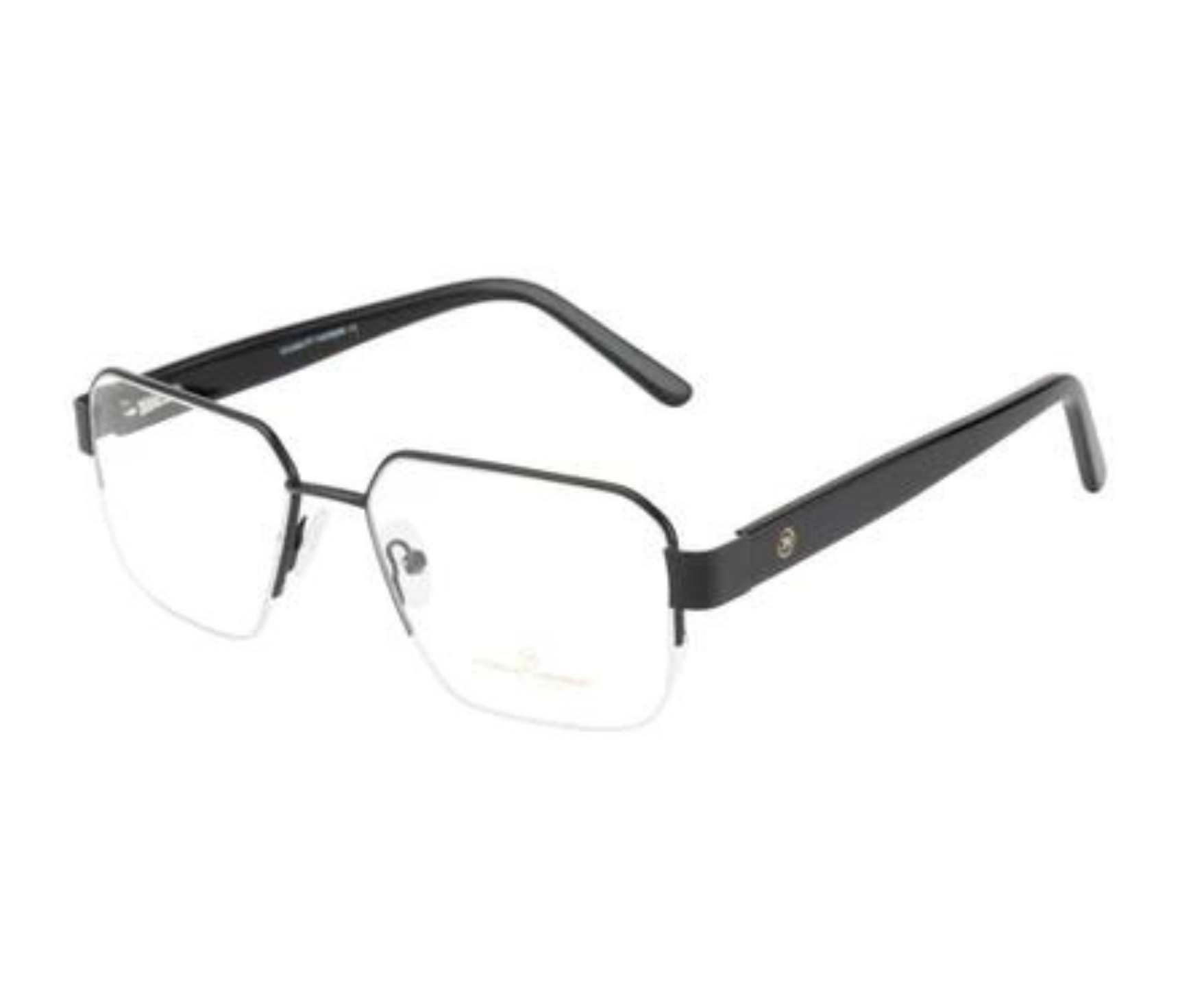 Obsidian Aviator: Sleek Metal Eyewear Frame in Supreme Black