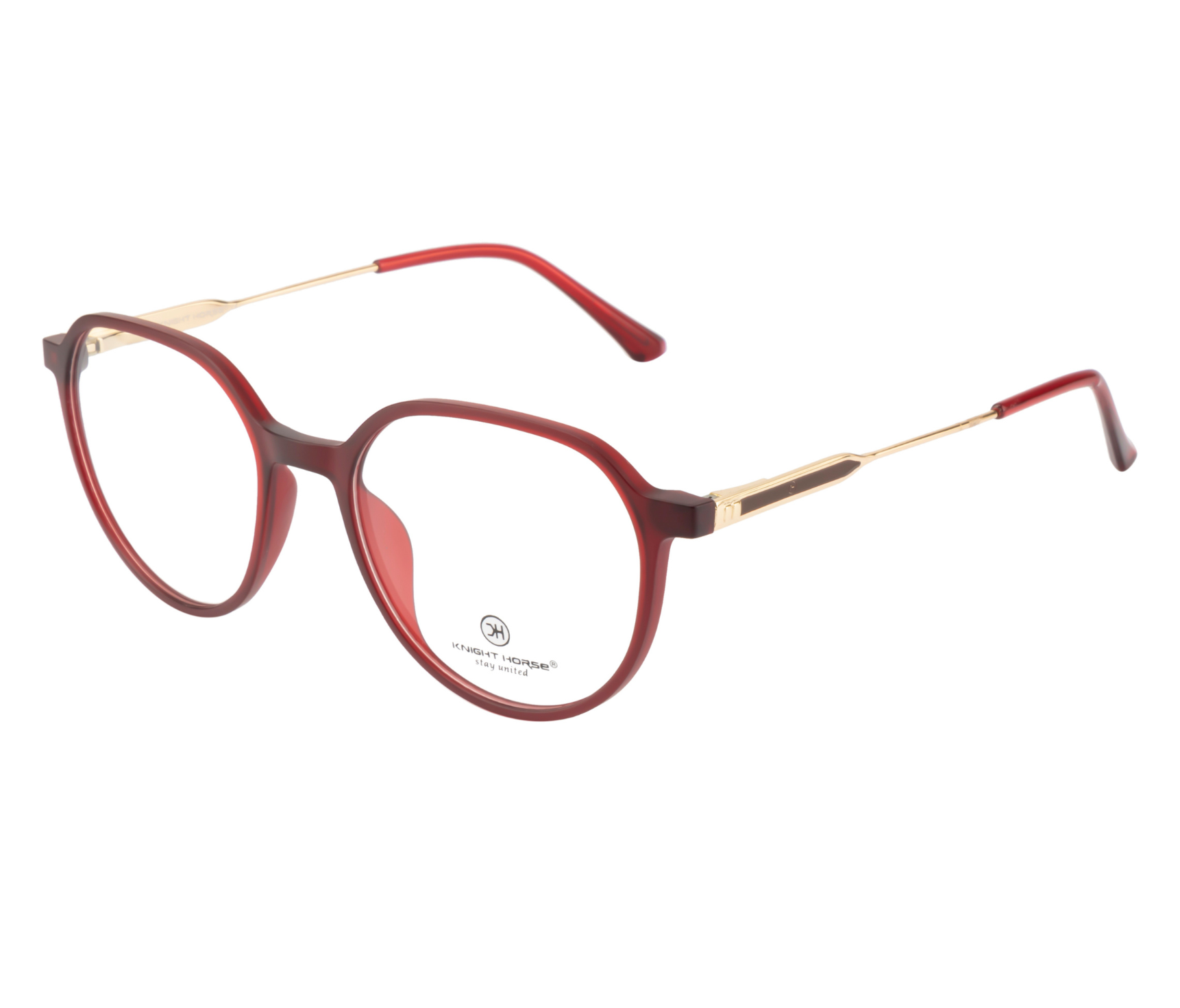 Geometric TR90 Eyewear - Maroon Elegance