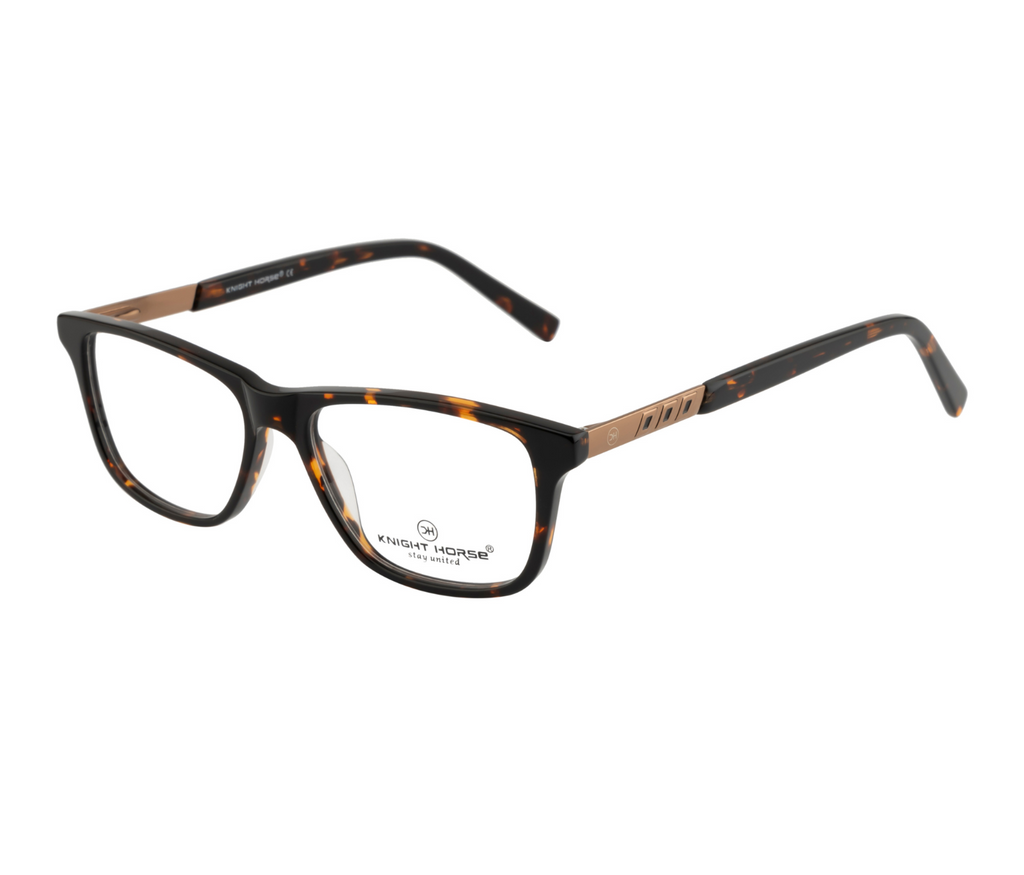 Classic Brown Rectangular Eyewear Frame with Spring Hinges