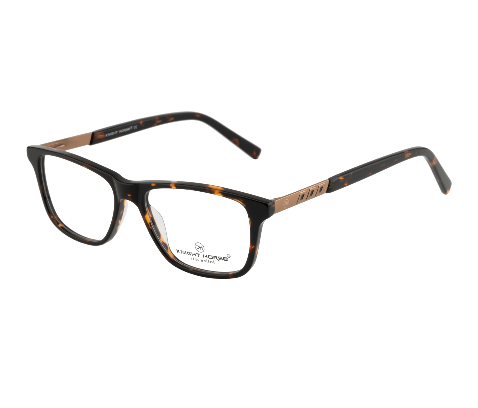 Classic Brown Rectangular Eyewear Frame with Spring Hinges