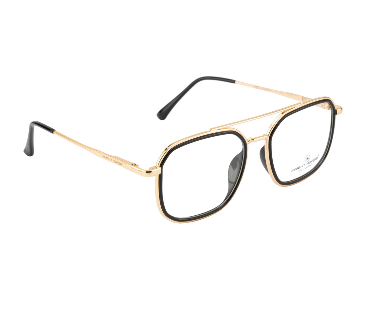 Golden Eyewear:Black Rim| Double Bridge| Spring Hinges