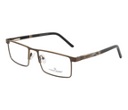 Classic: Brown Metal Rectangle Glasses with Spring Hinges