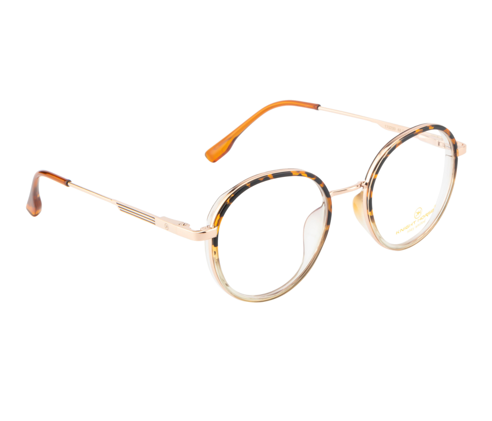 DualTone Round Rim Eyewear - DA Brown & Transparent Fusion with Spring