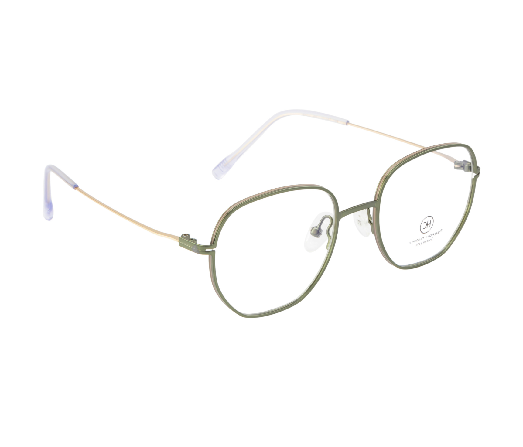 Geometric Eyewear: Lightweight Metal Frames in Striking Green
