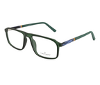 Green Rectangle Eyewear with Spring Hinges
