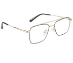 BlueCut Gold-Black Rectangular Metal Eyewear