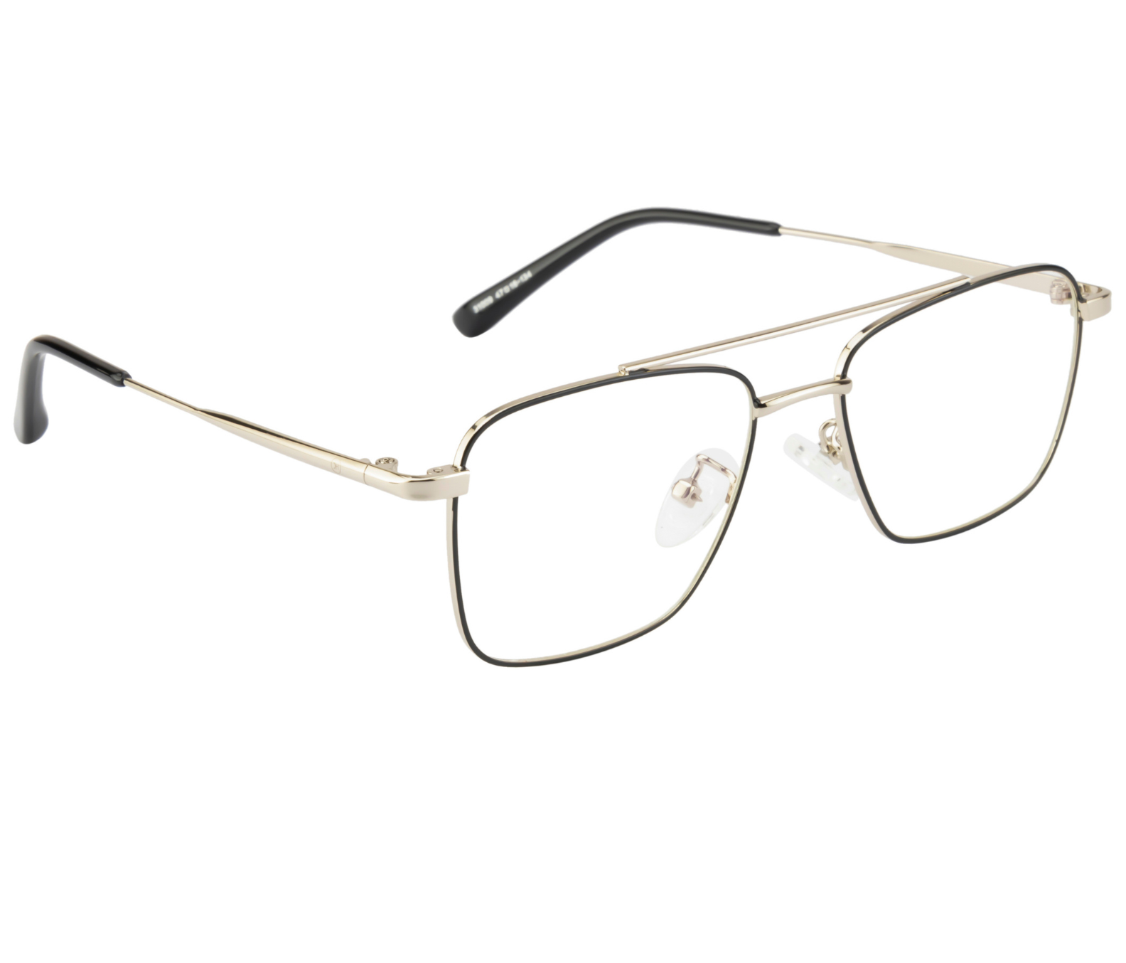 BlueCut Gold-Black Rectangular Metal Eyewear