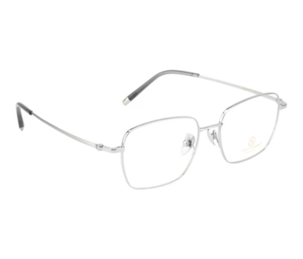 Titanium Elegance: Silver |Square |Full Rim