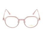 Pink Metal Double Rim Eyewear: New Shape with Spring Sides