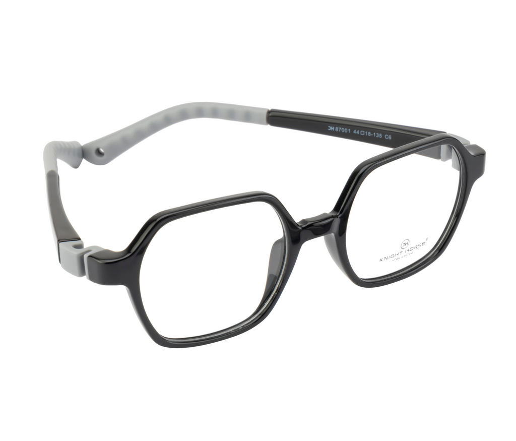 Kids Eyewear Frames in Black with Flexible Hinges - Lightweight