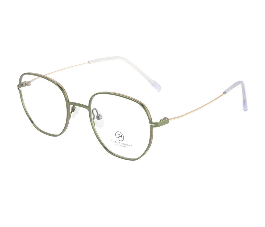 Geometric Eyewear: Lightweight Metal Frames in Striking Green