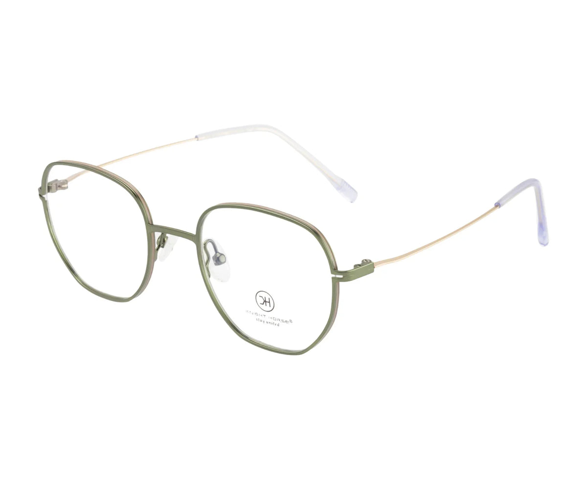 Geometric Eyewear: Lightweight Metal Frames in Striking Green