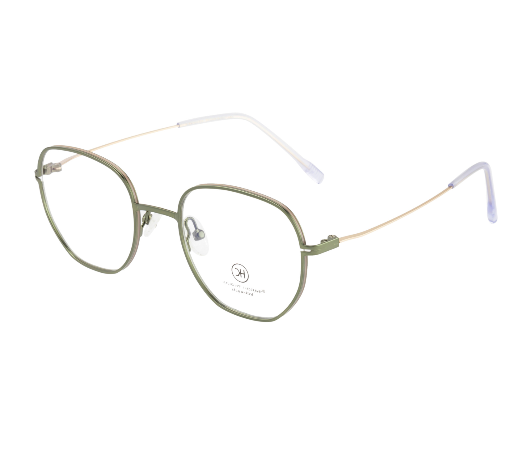 Geometric Eyewear: Lightweight Metal Frames in Striking Green