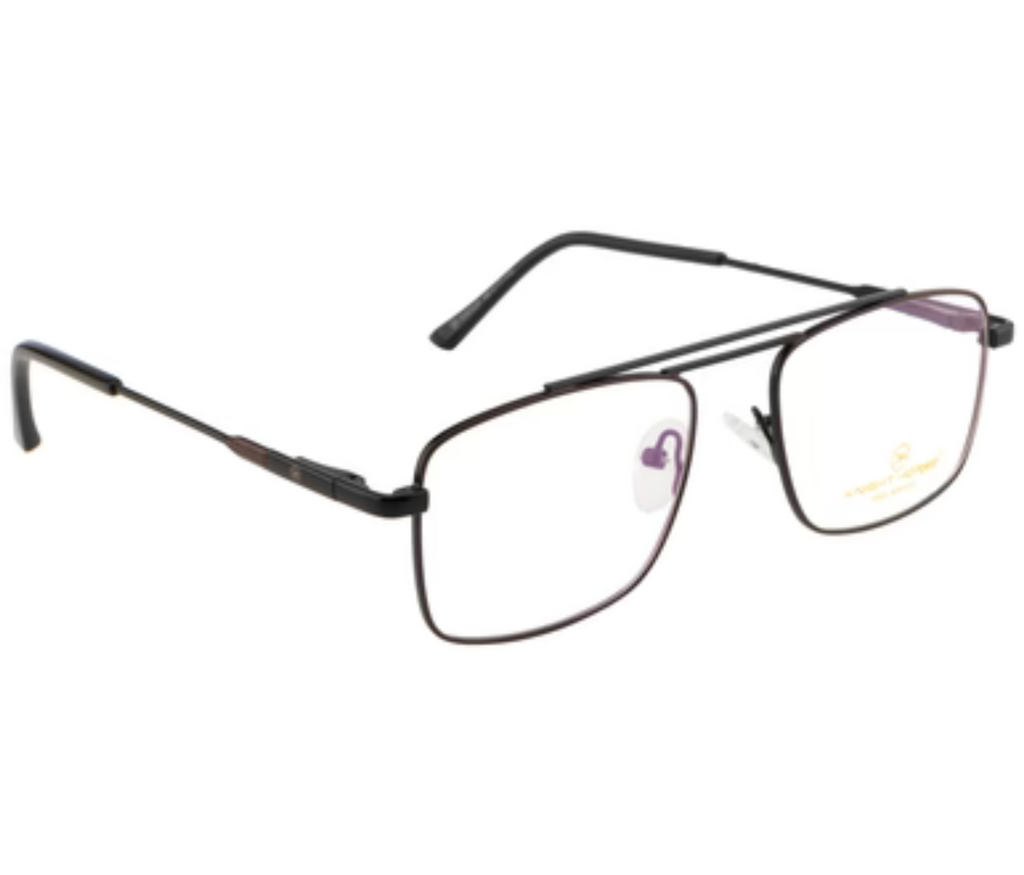 DualTone Rectangle Metal Eyewear with Double Bar Spring Hinges