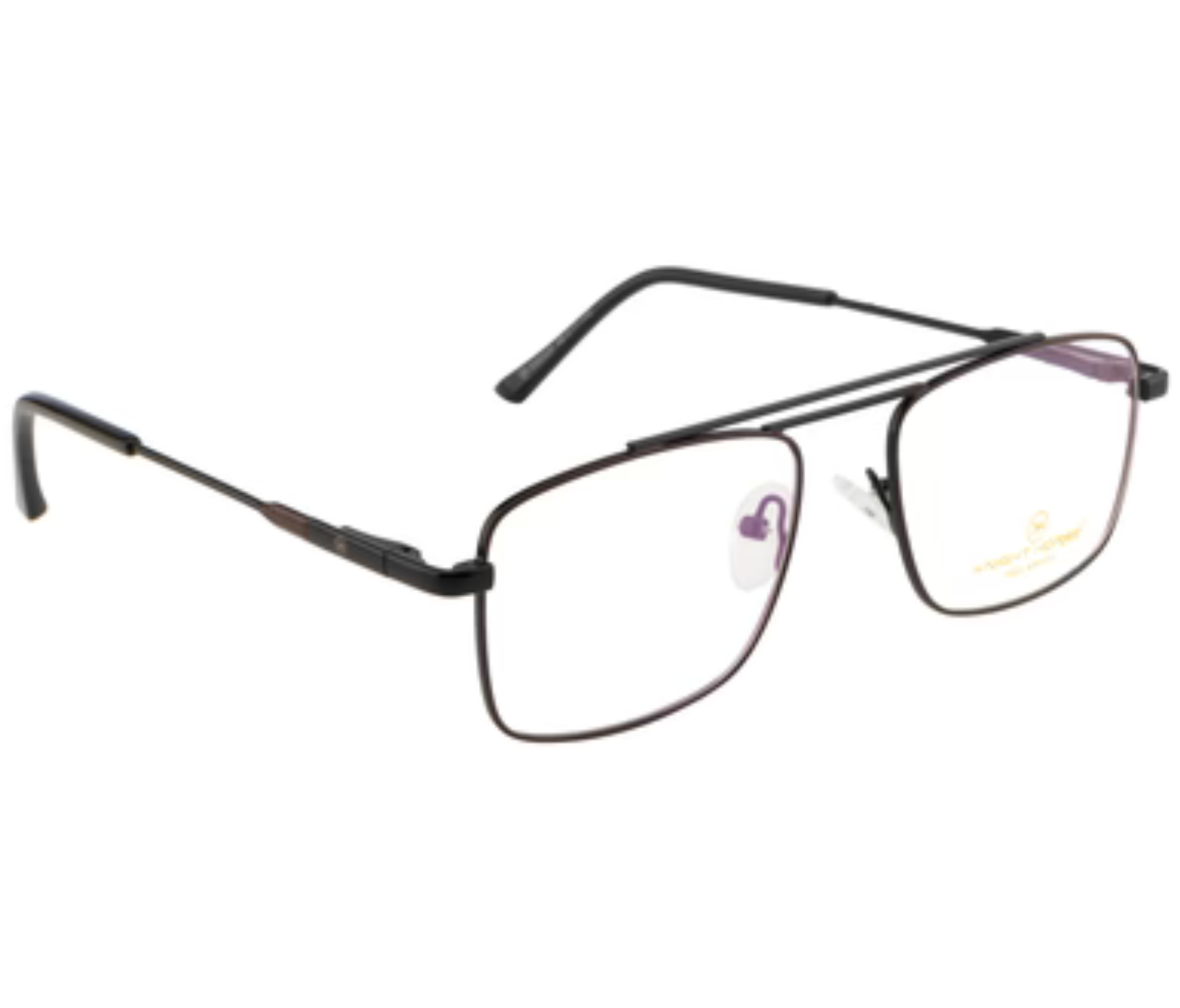 DualTone Rectangle Metal Eyewear with Double Bar Spring Hinges