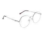Women's Geometric Metal Eyewear - Silver & Violet with Spring Hinges