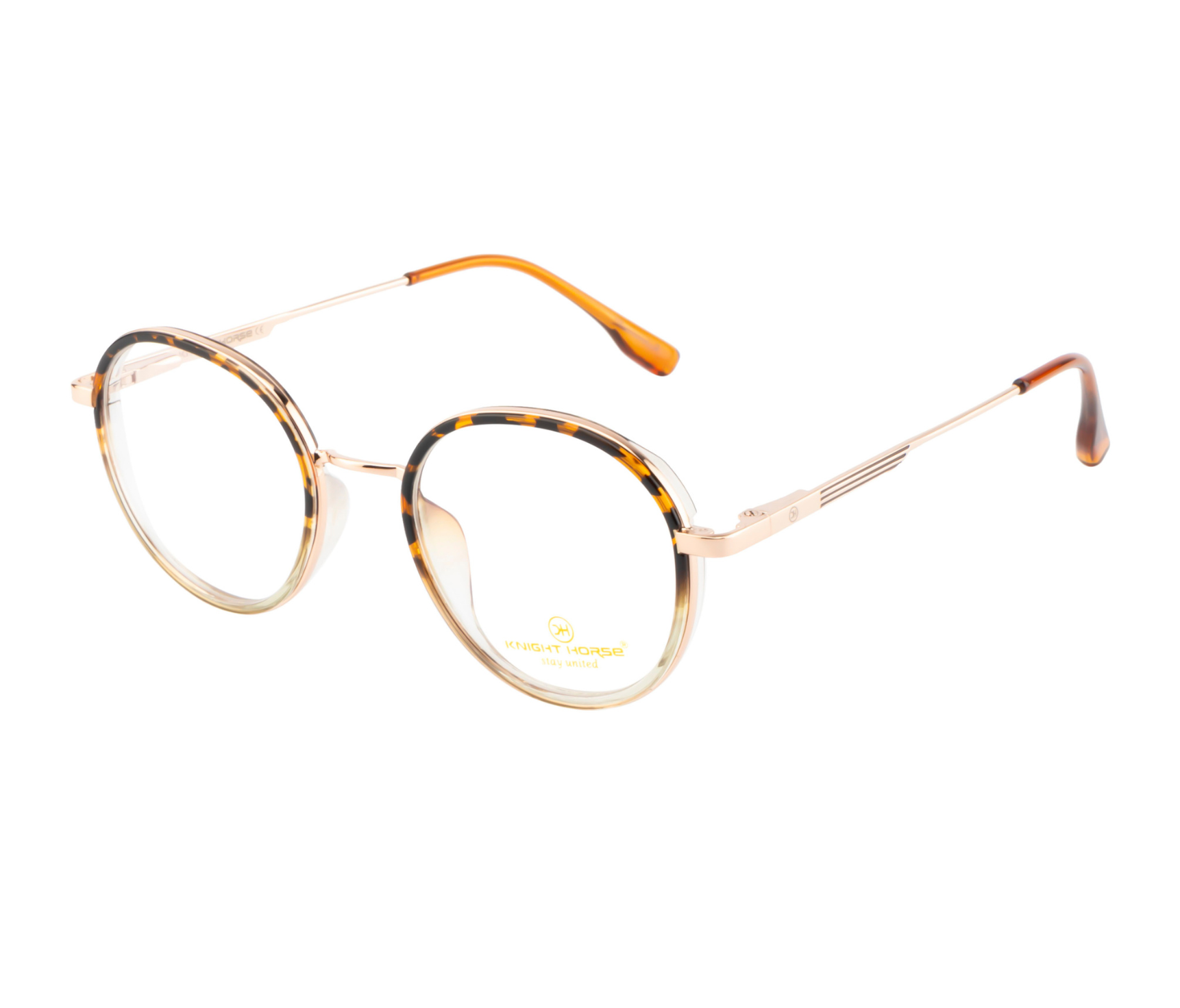 DualTone Round Rim Eyewear - DA Brown & Transparent Fusion with Spring