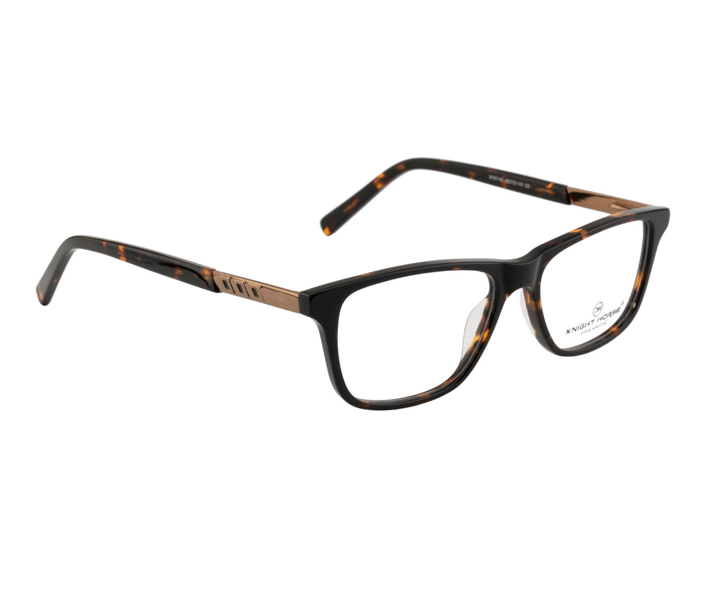 Classic Brown Rectangular Eyewear Frame with Spring Hinges