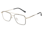 BlueCut Gold-Black Rectangular Metal Eyewear