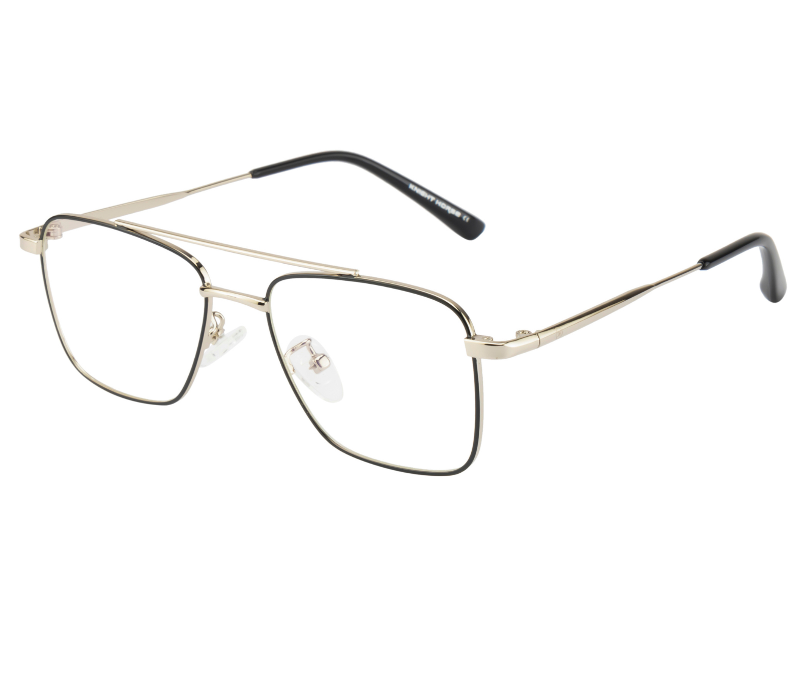 BlueCut Gold-Black Rectangular Metal Eyewear