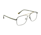 Square Metal Eyewear - Grey with Double Bar and Spring Hinges