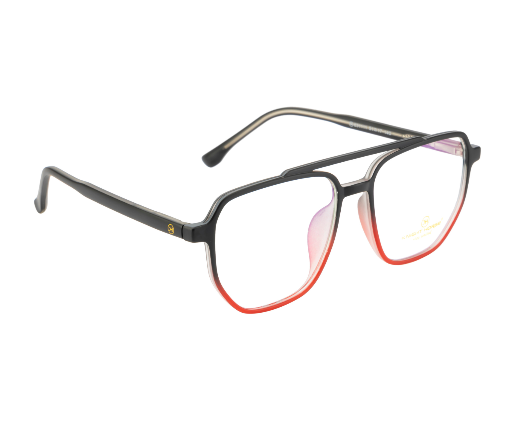 Eyewear: Half Black, Half Red with Spring Hinges
