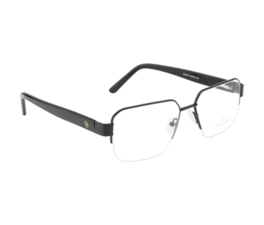Obsidian Aviator: Sleek Metal Eyewear Frame in Supreme Black
