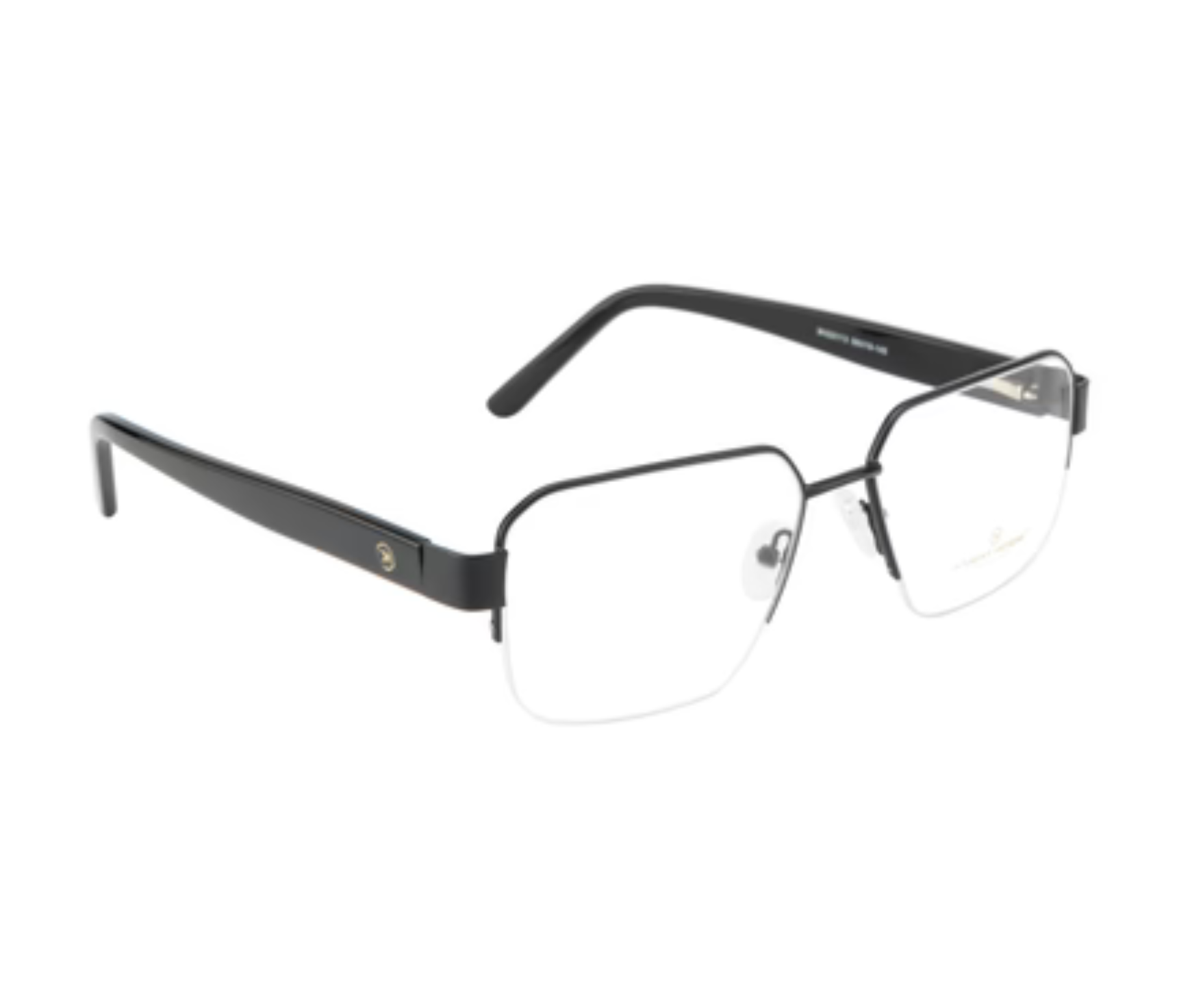 Obsidian Aviator: Sleek Metal Eyewear Frame in Supreme Black
