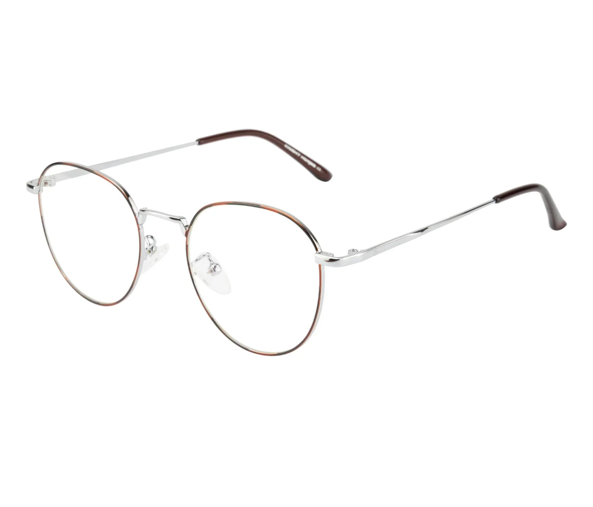 Metal Blue Cut Eyewear: Silver with Red & Black Accents