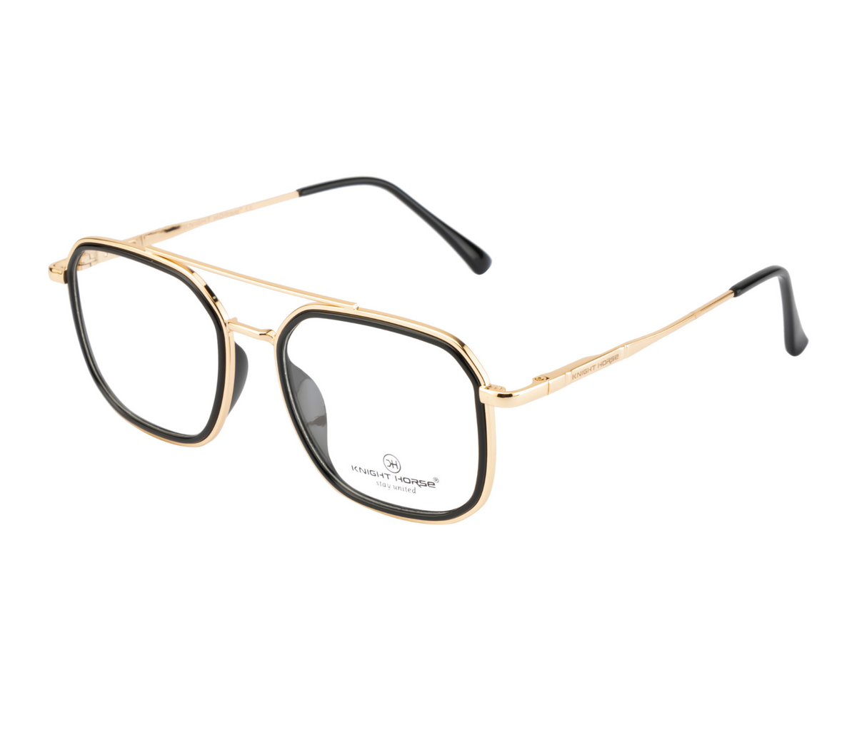 Golden Eyewear:Black Rim| Double Bridge| Spring Hinges
