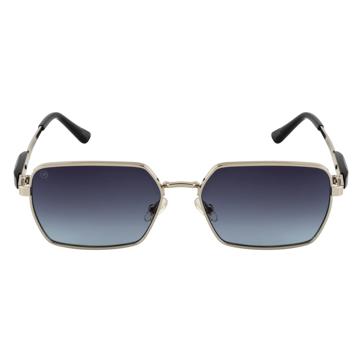 Silver Square Sunglasses – Polarized Blue Gradient Lens