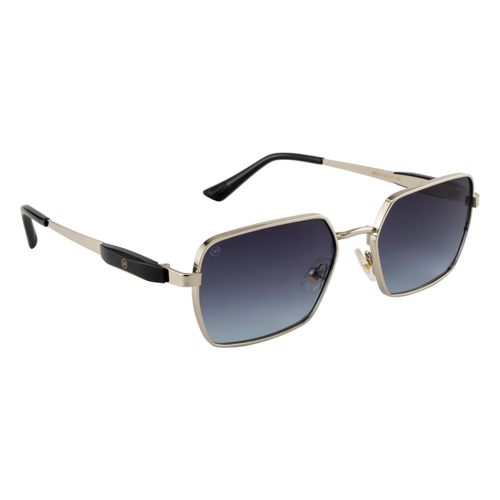 Silver Square Sunglasses – Polarized Blue Gradient Lens