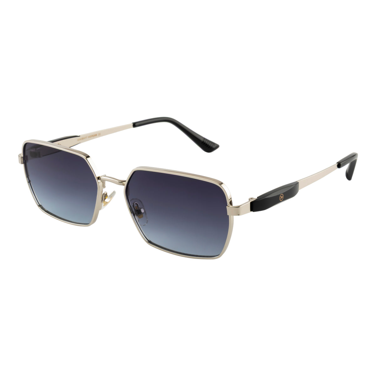 Silver Square Sunglasses – Polarized Blue Gradient Lens
