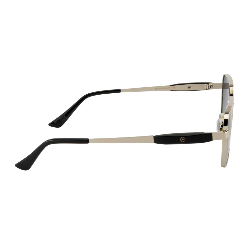 Silver Square Sunglasses – Polarized Blue Gradient Lens