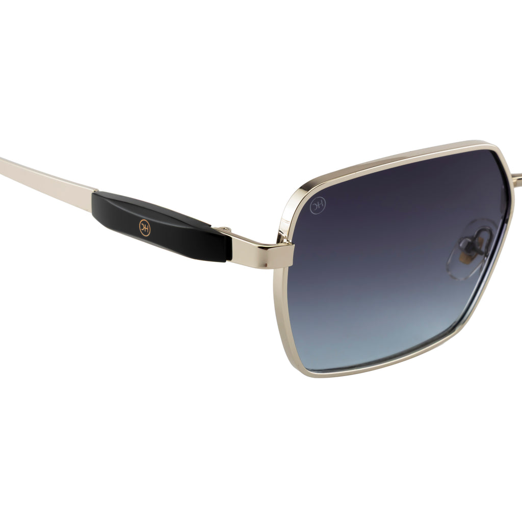 Silver Square Sunglasses – Polarized Blue Gradient Lens
