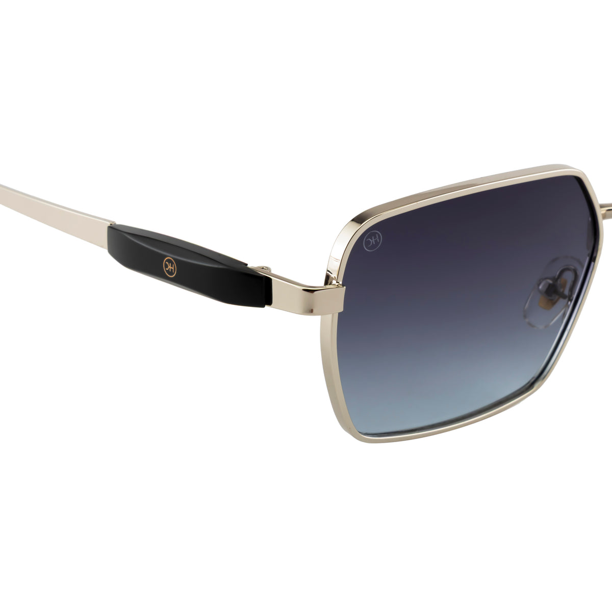 Silver Square Sunglasses – Polarized Blue Gradient Lens