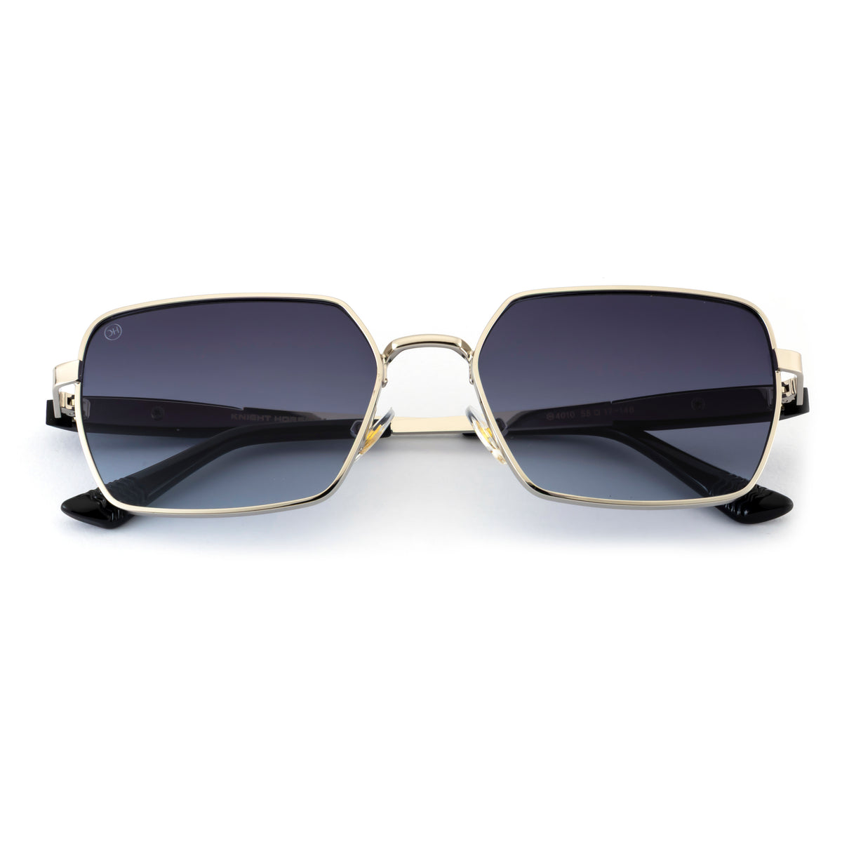 Silver Square Sunglasses – Polarized Blue Gradient Lens