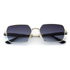 Silver Square Sunglasses – Polarized Blue Gradient Lens