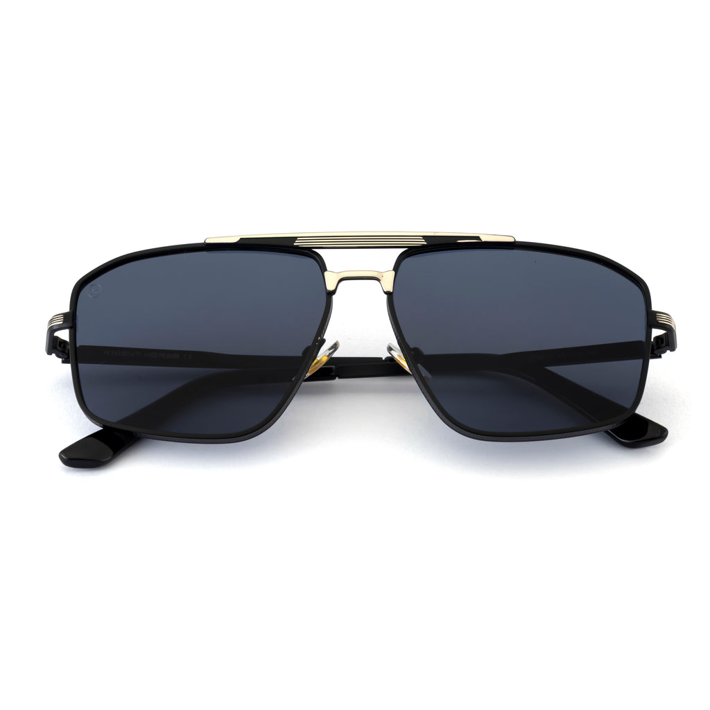 Black Aviator Sunglasses – Polarized UV400 Square Frame