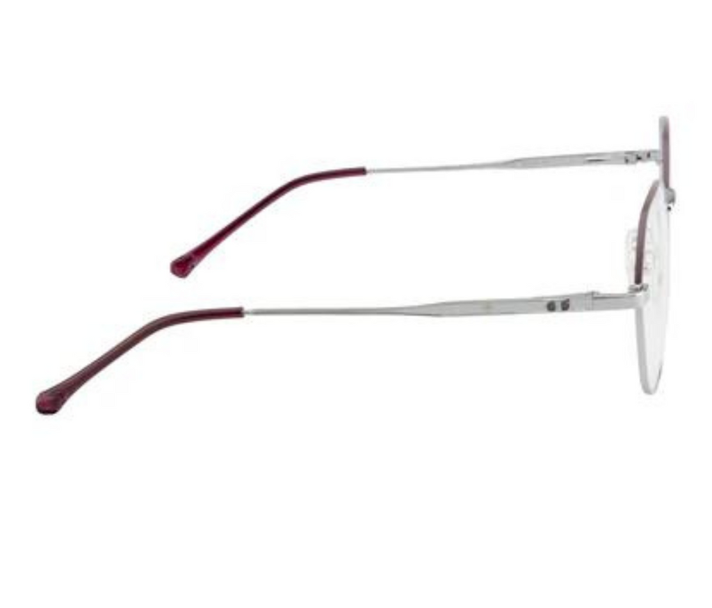 Women's Geometric Metal Eyewear - Silver & Violet with Spring Hinges