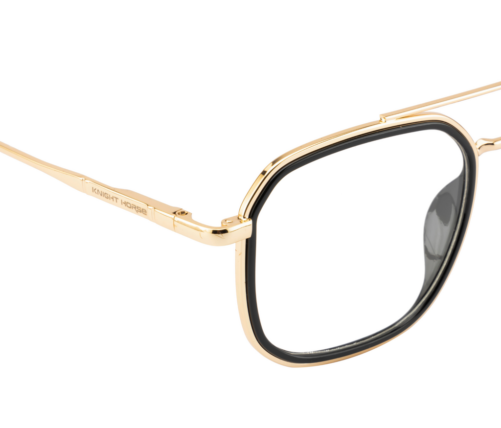 Golden Eyewear:Black Rim| Double Bridge| Spring Hinges