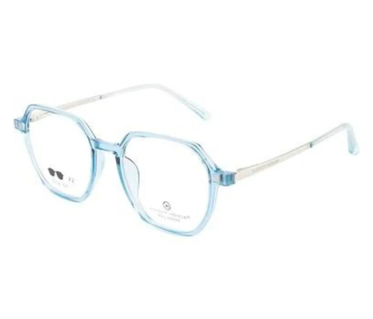 Knight Horse Geometric Clip-On Sunglasses: Glossy Black with Dual Clip-Ons and Spring Hinges