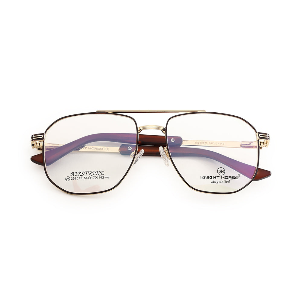 Knight Horse Men’s Metal Optical Frame – Black & Gold