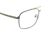 Square Metal Eyewear - Grey with Double Bar and Spring Hinges