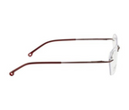 Hexagonal Rimless Metal Eyewear - Maroon Red