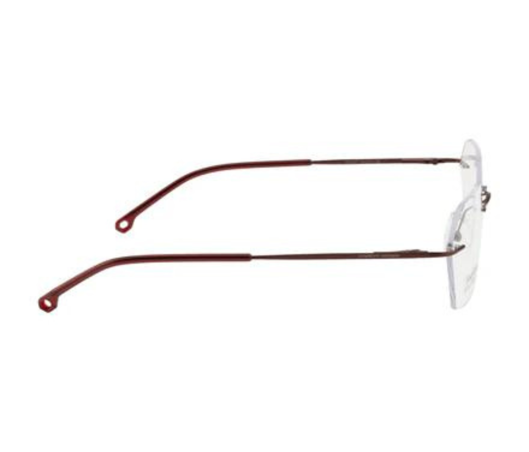 Hexagonal Rimless Metal Eyewear - Maroon Red