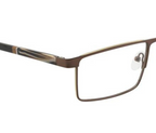 Classic: Brown Metal Rectangle Glasses with Spring Hinges