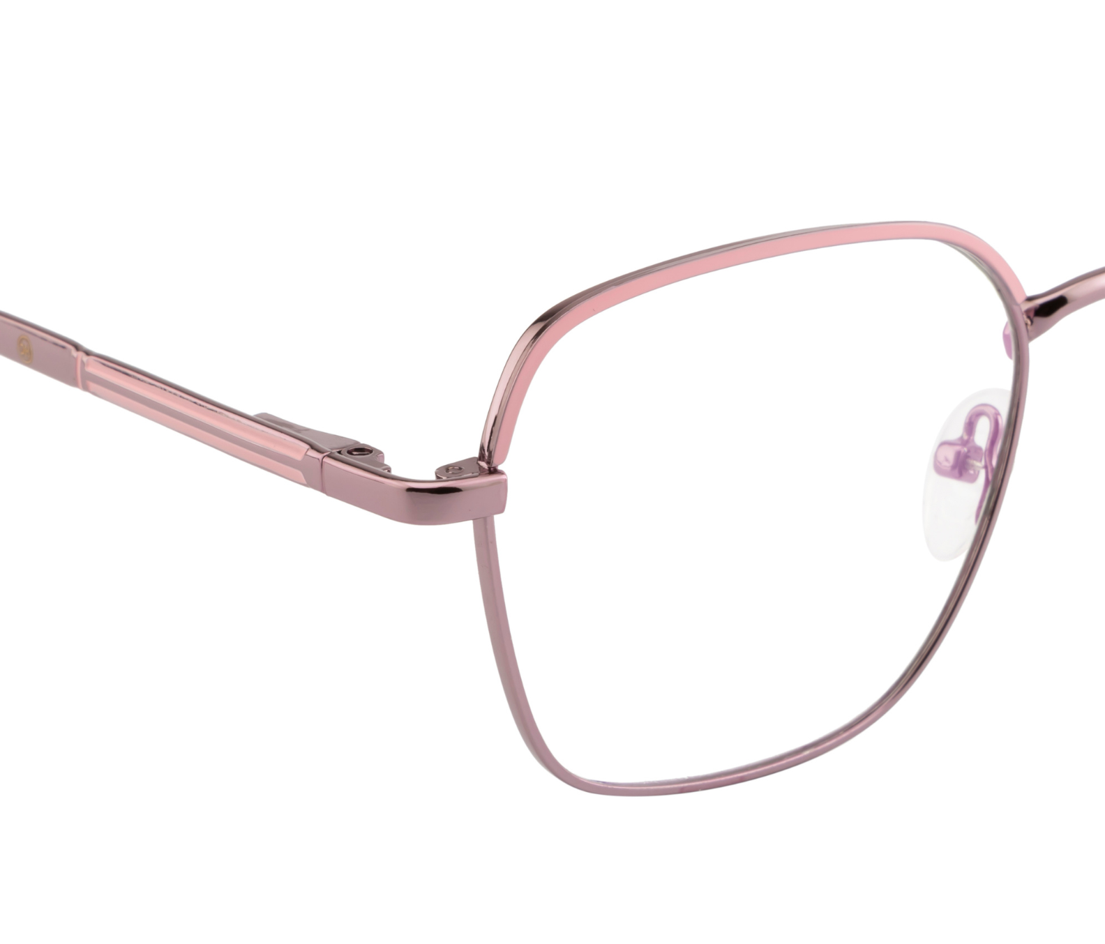 Women's Geometric Metal Eyewear - Purple with Pink