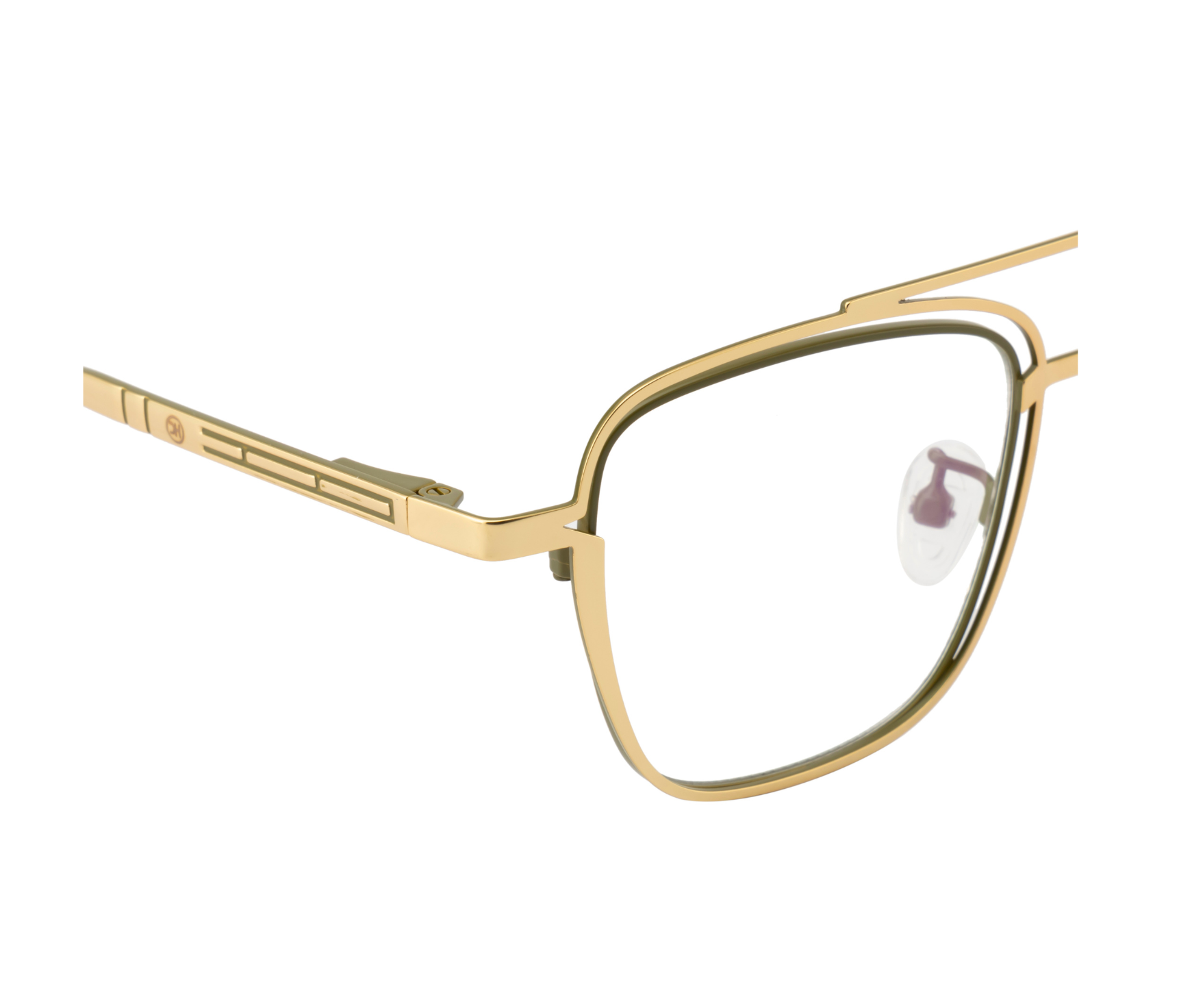 Double Metal Rim Eyewear: Gold & Green with New Shapes and Spring Hinges