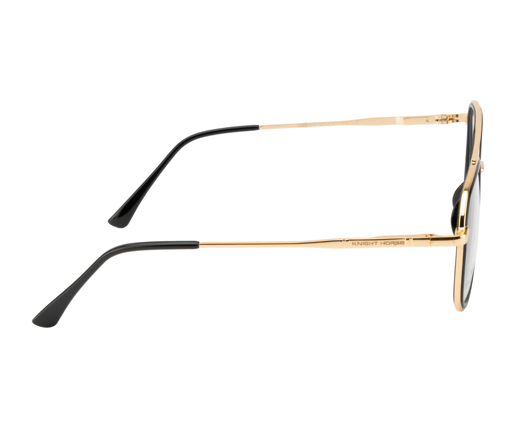Golden Eyewear:Black Rim| Double Bridge| Spring Hinges